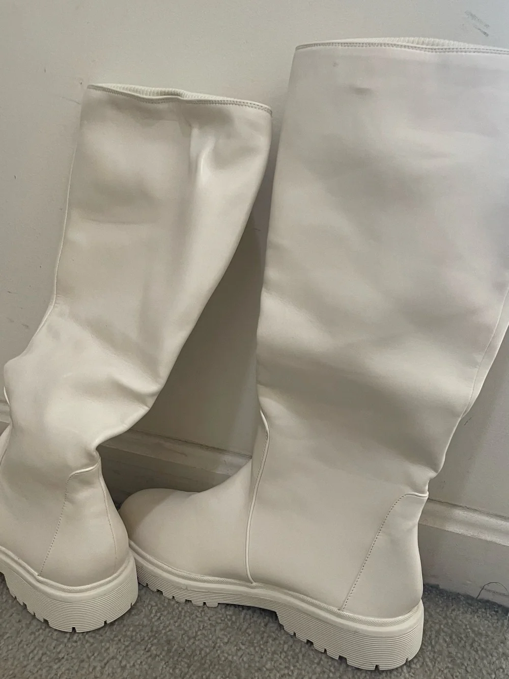 EGO White Over-the-Knee Chunky Sole Boots